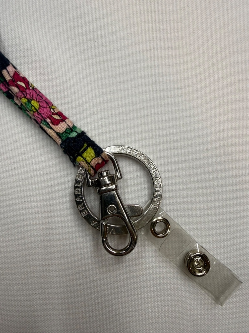 VERA BRADLEY Womens Colorful Keychain Lanyard Badge Necklace Trigger Snap